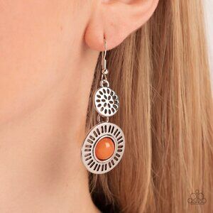 Paparazzi Jewelry Accessories - Ocean Orchard - Orange Earrings - Vintage